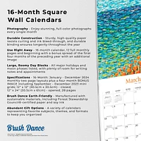 Points of Light | 2024 12 x 24 Inch Monthly Square Wall Calendar | Brush Dance | Paintings Impressionism Arthur Poulin