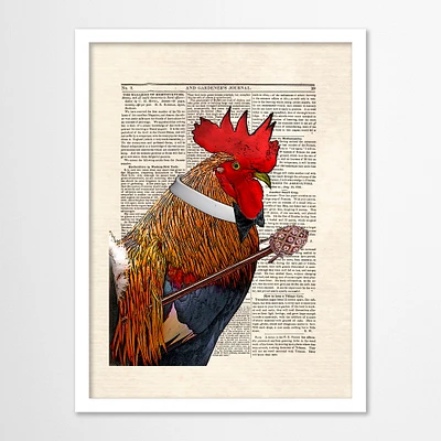 rooster gentleman by Matt Dinniman  Framed Print - Americanflat