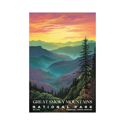 Great Smoky Mountains National Park Poster, Travel Art, Office Poster