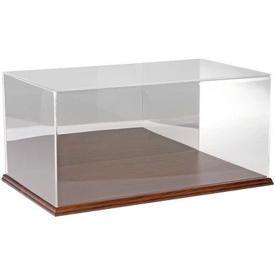 Plymor Clear Acrylic Display Case with Hardwood Base, 20" W x 12" D x 9" H