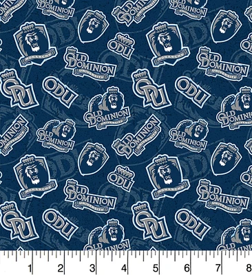 Sykel Enterprises-Old Dominion University Cotton Fabric-ODU Monarchs Tone On Tone Cotton Quilting Fabric