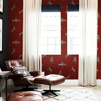 Tempaper & Co. x Novogratz Zebras In Love Red Peel and Stick Wallpaper