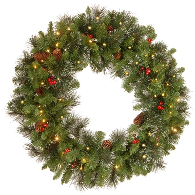 National Tree Company 30" Crestwood® Spruce Wreath with Twinkly™ LED Lights