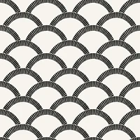 Tempaper & Co. Mosaic Scallop Peel and Stick Wallpaper, Black and Cream, 28 sq. ft.