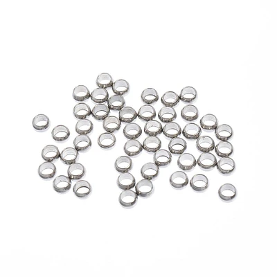 John Bead Stainless Steel Silver Crimp Beads