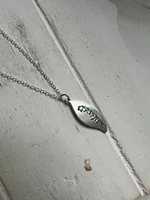 Handmade Lily of the Valley Spring Flower Necklace Pendant Leaf Shaped Plate Metal Silver Gold