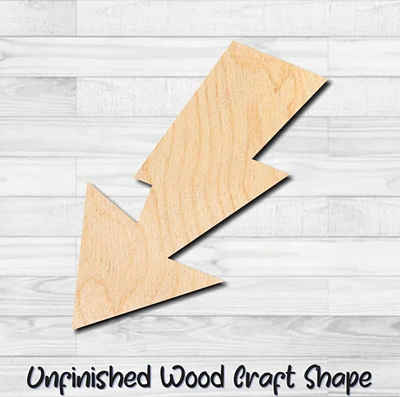 Lightning Bold Arrow Unfinished Wood Shape Blank Laser Cutout Woodcraft Craft Supply ARR