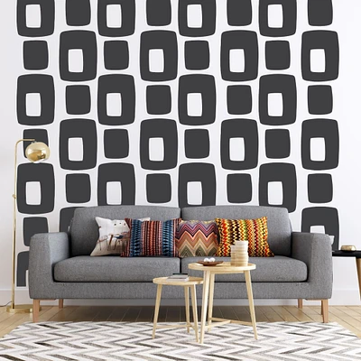 Mid Century Decals, Mid Century Decor, Geometric Wall Decal, Mid Century Modern Art, Retro Wall Decal, Geometric Wall Decor