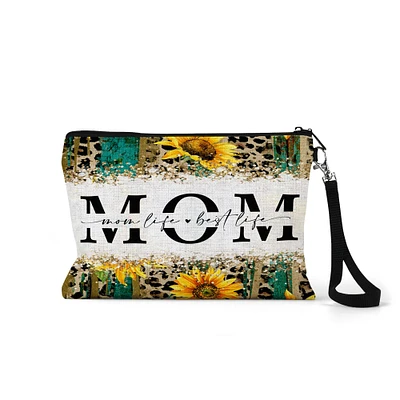 Mom Life Best Life Makeup Bag - Mother's Day Gift, Cosmetic Bag, Zipper Bag - Travel Pouch