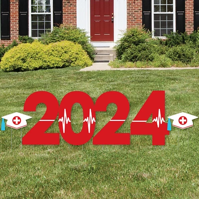 Big Dot of Happiness Nurse Graduation - 2024 Yard Sign Outdoor Lawn Decorations - Graduation Party Yard Signs - 2024