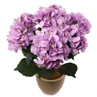 Lavender Hydrangea Bush with 7 Silk Sprays, 20-Inch, UV Resistant, Patio & Garden, Floral Bush by Floral Home®