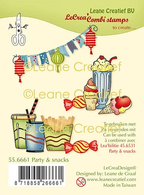 Leane Creatief Lecreadesign Combi Clear Stamp Party & Snacks