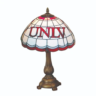 The Memory Company 19.5" Ivory and Red NCAA UNLV Rebels Tiffany Table Lamp