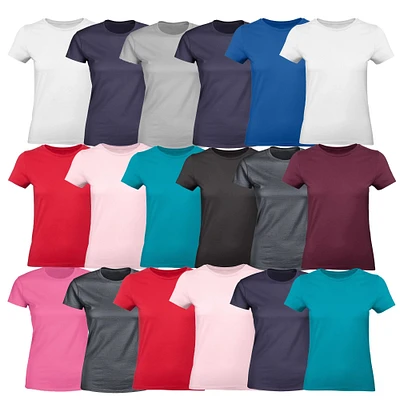 Multipack Women's 4.3-oz 100% ring-spun combed cotton plain t-shirt - Ladies' Solid Color Tees - Basic Women's Tops