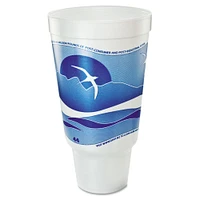 Dart Horizon Flush Fill Foam Cup, Hot/Cold, 44 oz., Ocean Blue/White, 15/Bag