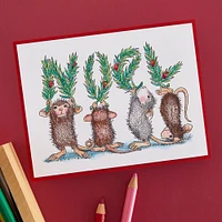 Spellbinders Noel Cling Rubber Stamp Set from the House-Mouse Holiday Collection