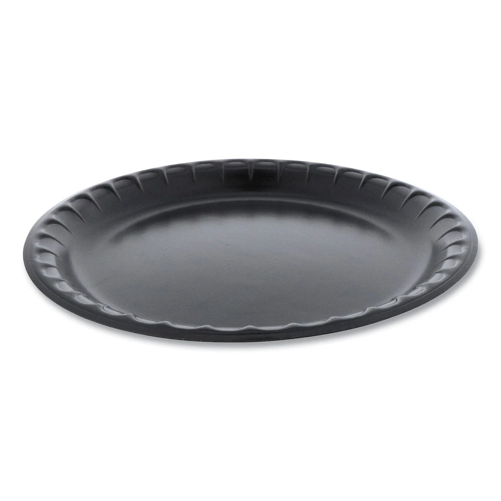 Pactiv Laminated Foam Dinnerware, Plate, 10.25" Diameter, Black, 540/Carton