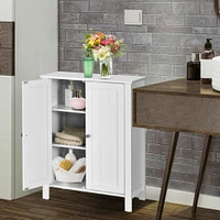 2-Door Bathroom Floor Storage Cabinet Space Saver Organizer