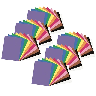 Construction Paper, 10 Assorted Colors, 9" x 12", 200 Sheets Per Pack, 6 Packs