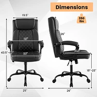 Costway Adjustable Office Desk Chair Ergonomic Executive Chair with Padded Headrest Armrest