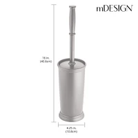 mDesign Plastic Compact Bathroom Toilet Bowl Brush and Holder