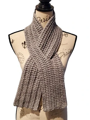 Solid Color Ribbed Texture Ribbon Scarf with Keyhole Design - ALL COLORS AVAILABLE!!!