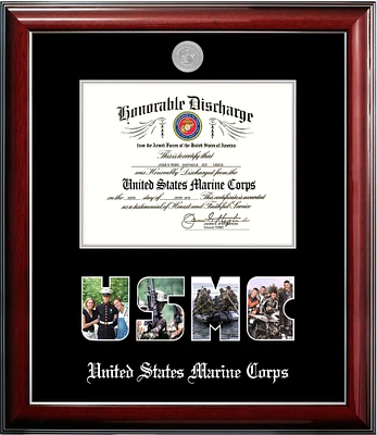 Patriot Frames Marine 8.5x11 Discharge Classic Frame with Silver Medallion