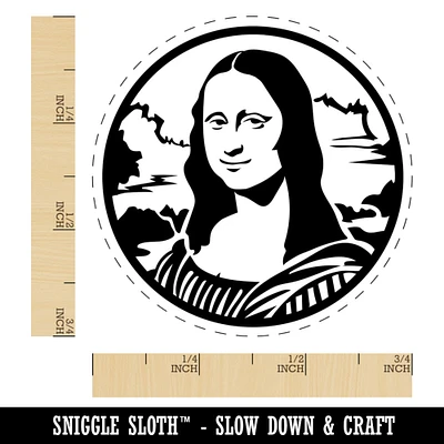 Mona Lisa Painting by Leonardo Da Vinci Self-Inking Rubber Stamp for Stamping Crafting Planners