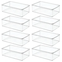 mDesign Plastic Closet Shoe Storage Organizer Box with Hinged Lid