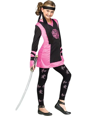 Pink And Black Dragon Ninja Girl's Costume