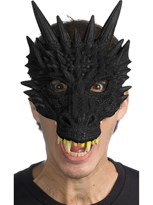 Supersoft Mythical Black Dragon Mask Costume Accessory