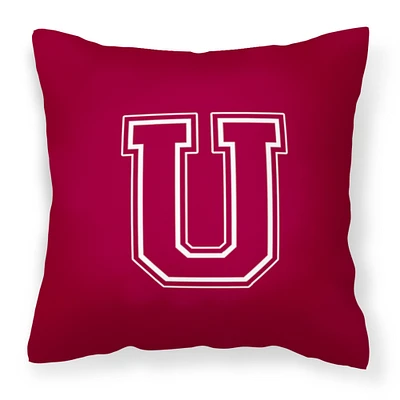 "Caroline's Treasures CJ1032-UPW1414 Monogram Initial U Maroon and White Fabric Pillow, Large, Multicolor"