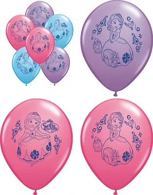 Set of 6 Sofia The First 12" Assorted Color Balloons