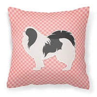 "Caroline's Treasures BB3637PW1818 Japanese Chin Checkerboard Pink Decorative Pillow, 18"" x 18"", Multicolor"