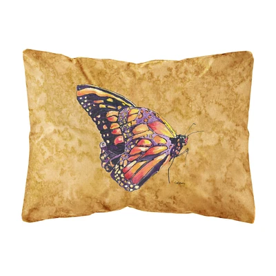 "Caroline's Treasures 8858PW1216 Butterfly on Gold Canvas Fabric Decorative Pillow, Large, Multicolor"