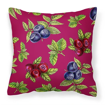 "Caroline's Treasures Berries Fabric Decorative Pillow, 14Hx14W, Multicolor"