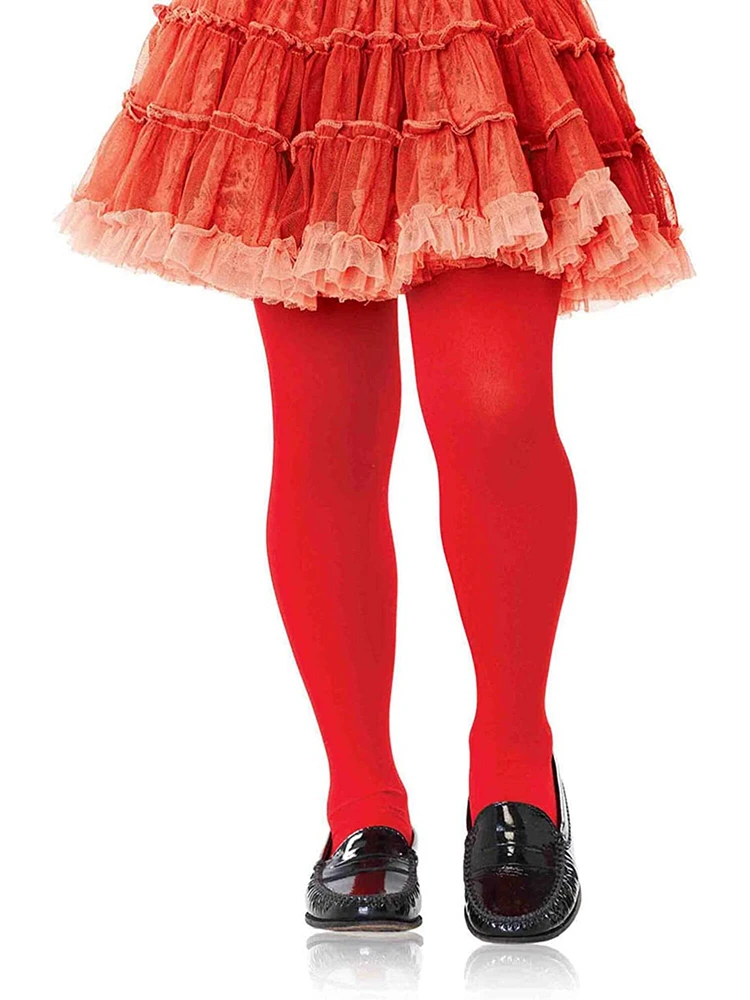 Child's Red Opaque Tights Medium 4-6 Costume Accessory