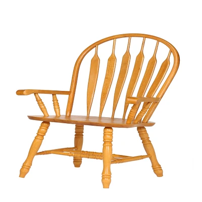 The Hamptons Collection 41” Beige Comfort Dining Arm Chair in Light Oak Finished