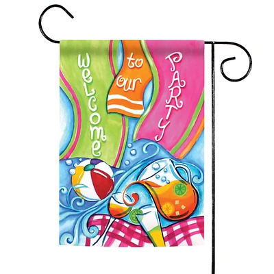 Toland Home Garden Beach ball and Fruit Drinks Outdoor Garden Flag 18" x 12.5"