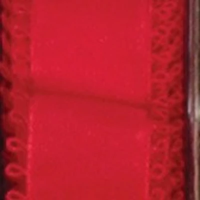 The Ribbon People Shimmering Red Pico Loop Edged Wired Craft Ribbon 1.5" x 27 Yards