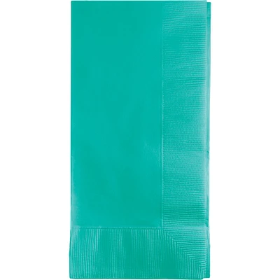 Party Central Club Pack of 600 Decorative Teal Lagoon 2-Ply Dinner Napkins 16"
