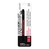 Zebra Zensations Double-Ended Brush Pen, Fine and Medium, Black