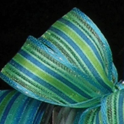 The Ribbon People Green and Blue Contemporary Wired Craft Ribbon 0.5" x 108 Yards