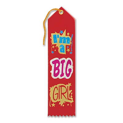 Beistle Pack of 6 Red "I'm A Big Girl Award" School Award Ribbon Bookmarks 8"