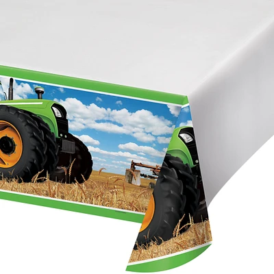 Party Central Pack of 6 Green Tractor Disposable Plastic Table Cover Border 4.5' x 8.5'