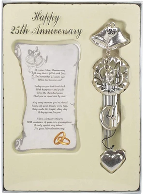 Card It 13" Silver 25th Wedding Anniversary Chime