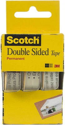 Scotch Permanent Double-Sided Tape 3/Pkg-.5"X250"