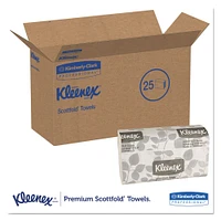 Kleenex Premiere Folded Towels, 9 2/5 x 12 2/5, White, 120/Pack, 25 Packs/Carton