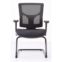 Lorell Conjure Sled Base Guest Chair, Fabric, Polyurethane Foam Seat, Mesh Back, Sled Base, Black, 25.5" x 26.4" Depth x 36.3" Height, 1 Each