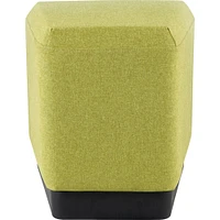 Lorell Contemporary 17" Rectangular Foot Stool, Green Fabric Seat, 16.5" x 15.8" Depth x 16.9" Height, 1 Each